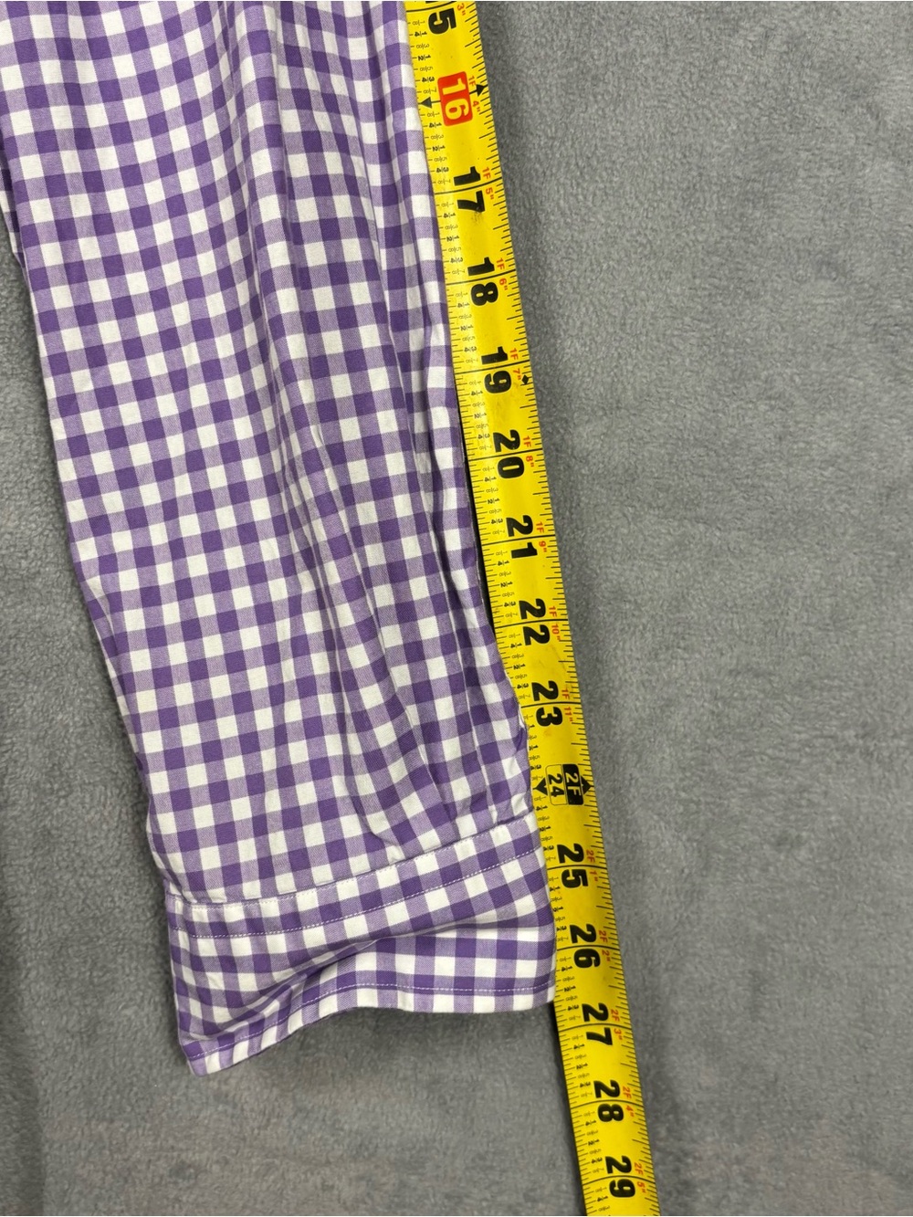 Ralph Lauren Mens XL Purple White Gingham Check Button Down Shirt Custom Fit - Picture 8 of 9